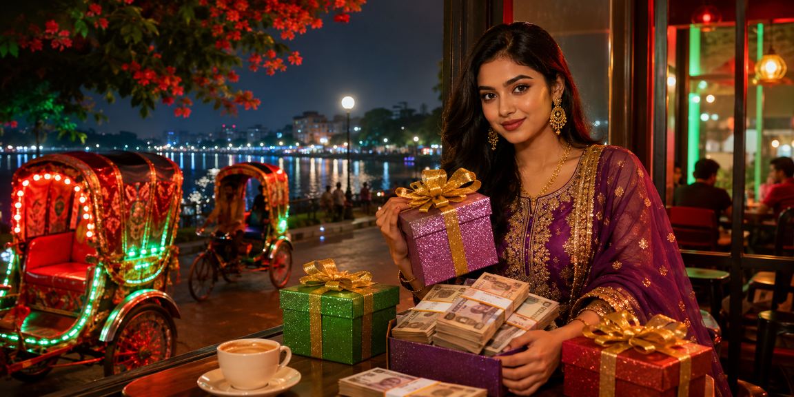 A user enjoying online betting in a red-green theme in Dhaka